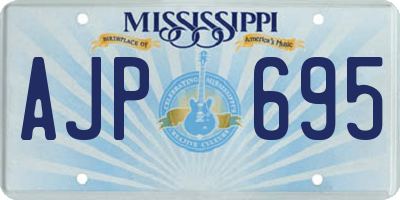 MS license plate AJP695