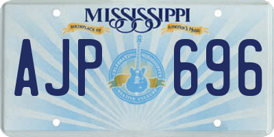 MS license plate AJP696