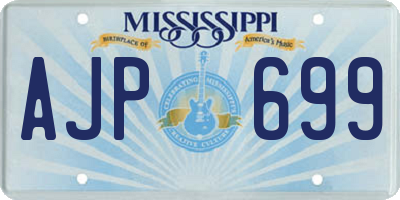 MS license plate AJP699