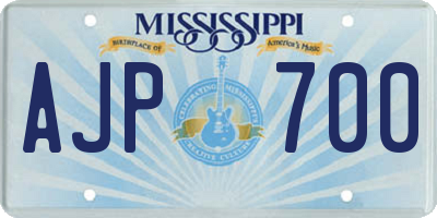 MS license plate AJP700