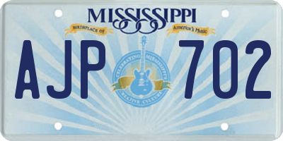 MS license plate AJP702