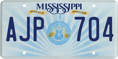 MS license plate AJP704