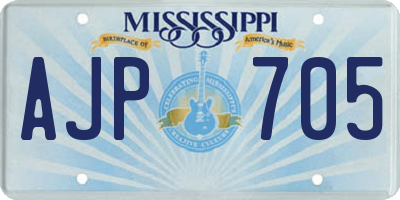 MS license plate AJP705