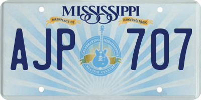 MS license plate AJP707