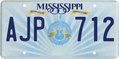 MS license plate AJP712