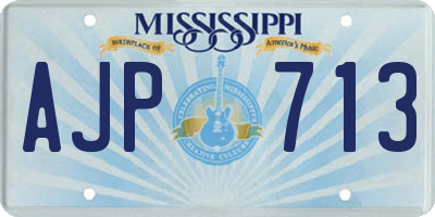 MS license plate AJP713