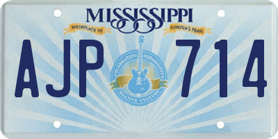 MS license plate AJP714