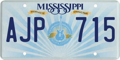 MS license plate AJP715