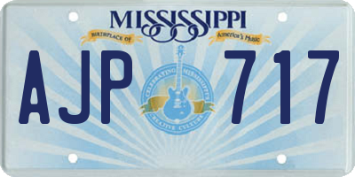 MS license plate AJP717