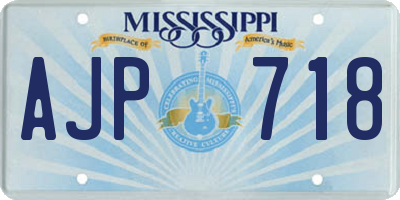MS license plate AJP718