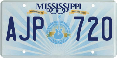 MS license plate AJP720