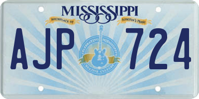 MS license plate AJP724