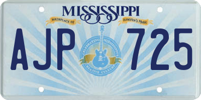 MS license plate AJP725