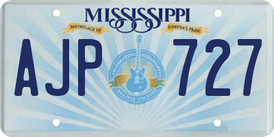 MS license plate AJP727
