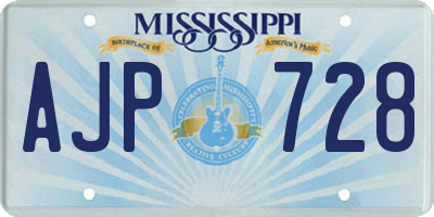 MS license plate AJP728