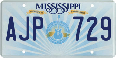MS license plate AJP729