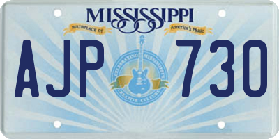MS license plate AJP730