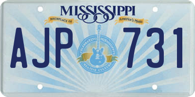 MS license plate AJP731