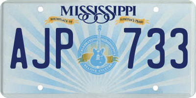 MS license plate AJP733