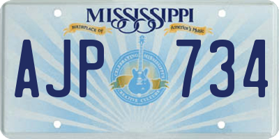 MS license plate AJP734