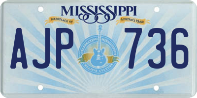 MS license plate AJP736