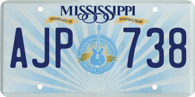 MS license plate AJP738