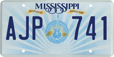 MS license plate AJP741