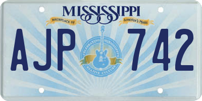 MS license plate AJP742