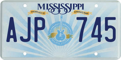 MS license plate AJP745