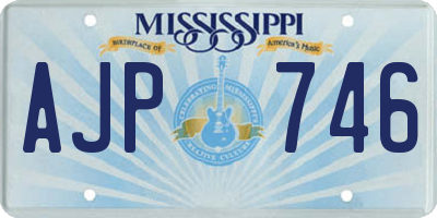 MS license plate AJP746