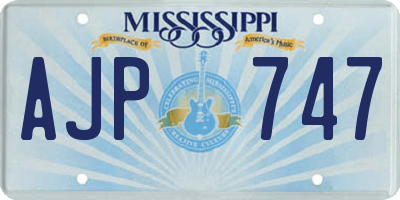 MS license plate AJP747