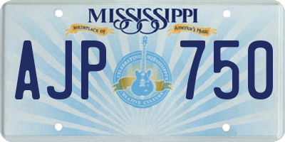 MS license plate AJP750