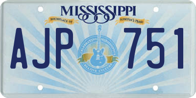 MS license plate AJP751
