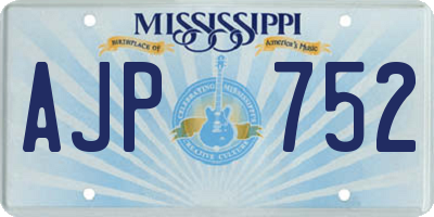 MS license plate AJP752