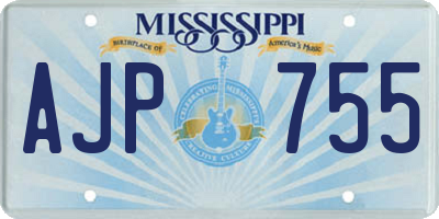 MS license plate AJP755