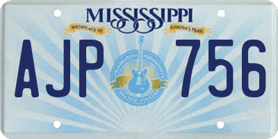 MS license plate AJP756