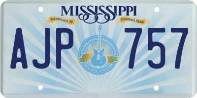 MS license plate AJP757