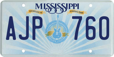MS license plate AJP760