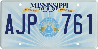 MS license plate AJP761