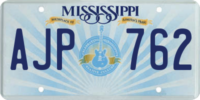 MS license plate AJP762