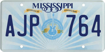 MS license plate AJP764