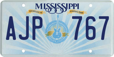MS license plate AJP767