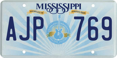 MS license plate AJP769