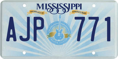 MS license plate AJP771