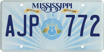 MS license plate AJP772