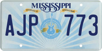 MS license plate AJP773