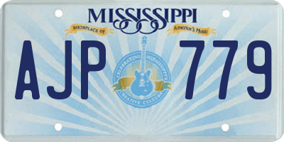 MS license plate AJP779