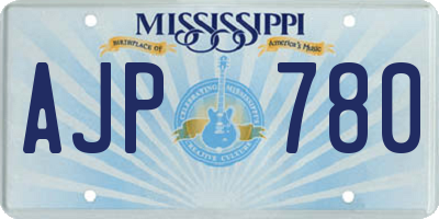 MS license plate AJP780