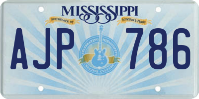 MS license plate AJP786