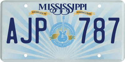 MS license plate AJP787